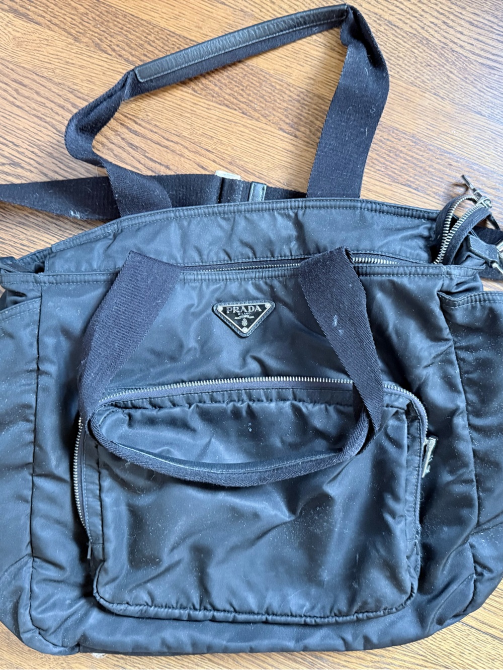 Prada Black Nylon Baby/Diaper Bag